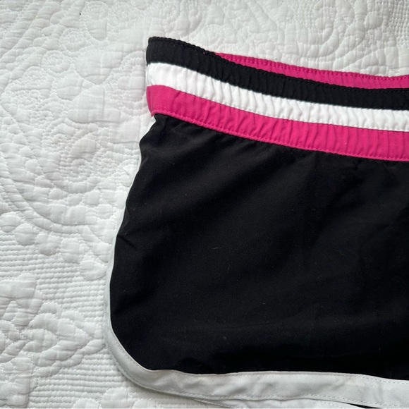 Arizona Y2K Micro Mini Swim Shorts. Size: Small. Black, pink, and white. - Picture 2 of 7